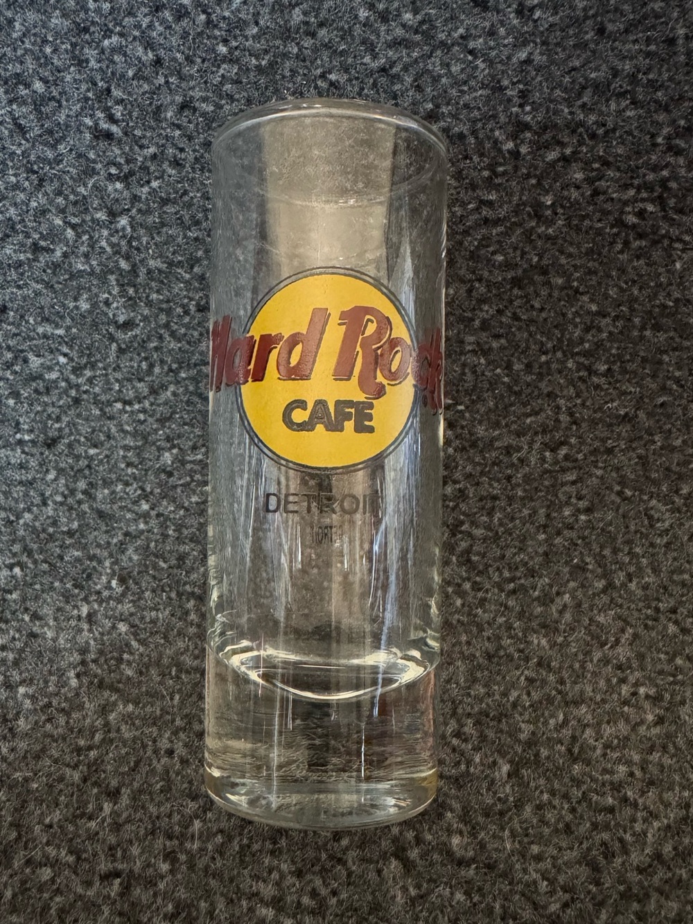 Hard Rock Cafe Detroit Tall Shooter Shot Glass Vintage Classic Logo Barware
